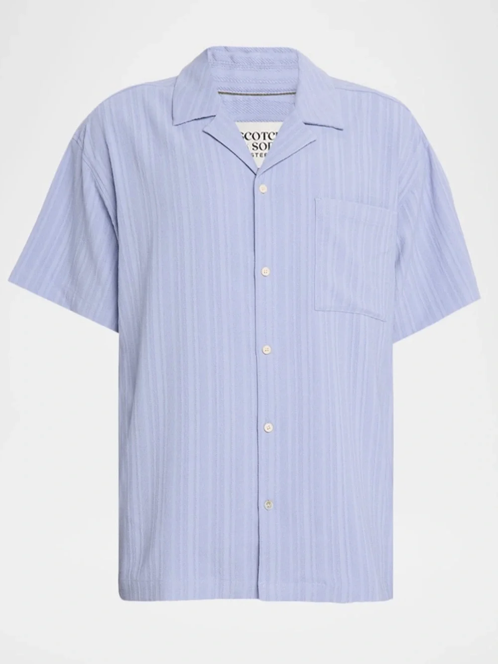 Men’s Scotch and Soda textured stripe pocket short sleeve button down size small - Picture 4 of 8